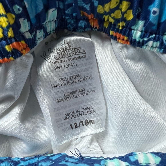 Blue Tropical swim trunks toddler boy 12-18 months - Picture 5 of 5